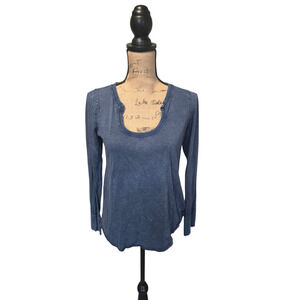 Little Yellow Button dark blue long sleeve tee, size small